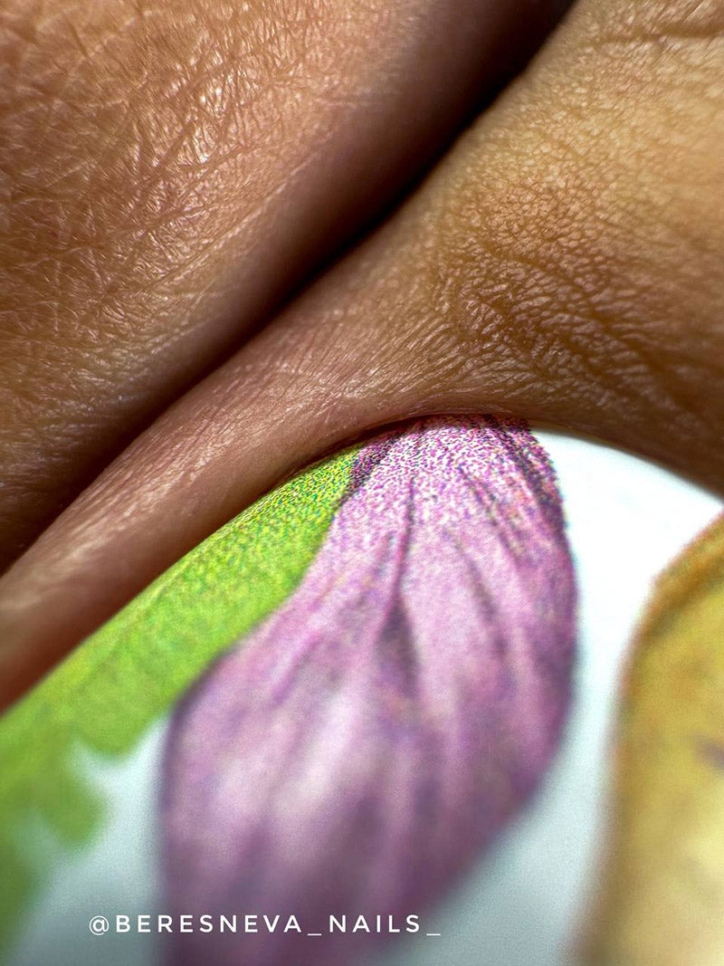 Pedicure Large leaves. Pastel. Large. Nail wrap WB-960