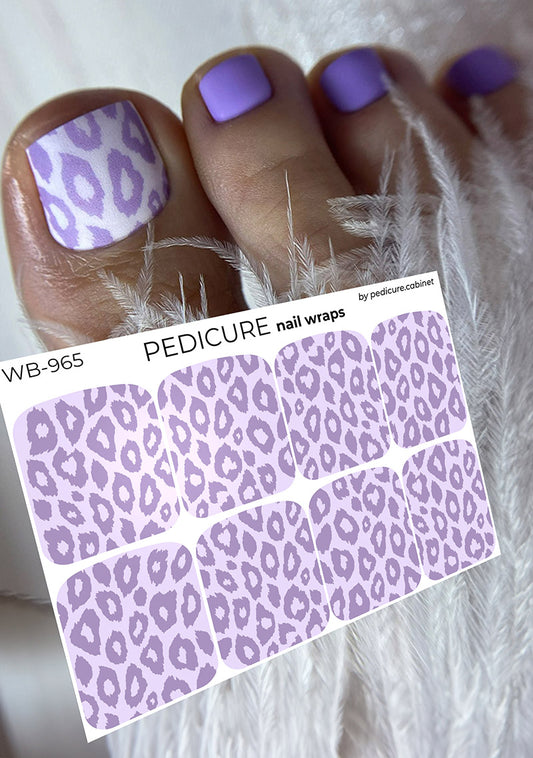 Pedicure Leo monochrome. Lilac. Large. Nail wrap WB-965