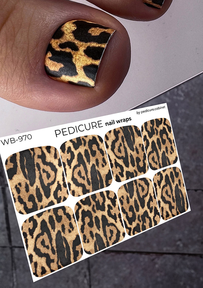 Pedicure Leo large. Elongated spots. Large. Nail wrap WB-970