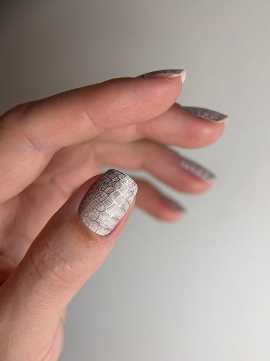 Manicure Python beige. Colored Foil. Nail wraps WM-323