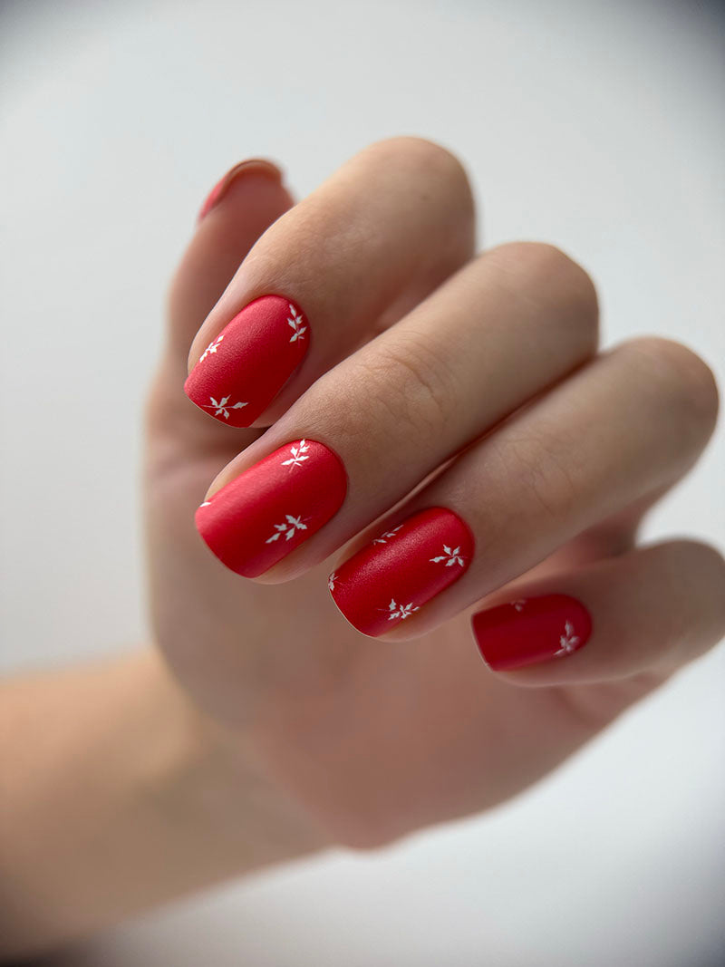Manicure White twigs. Nail wraps WM-332