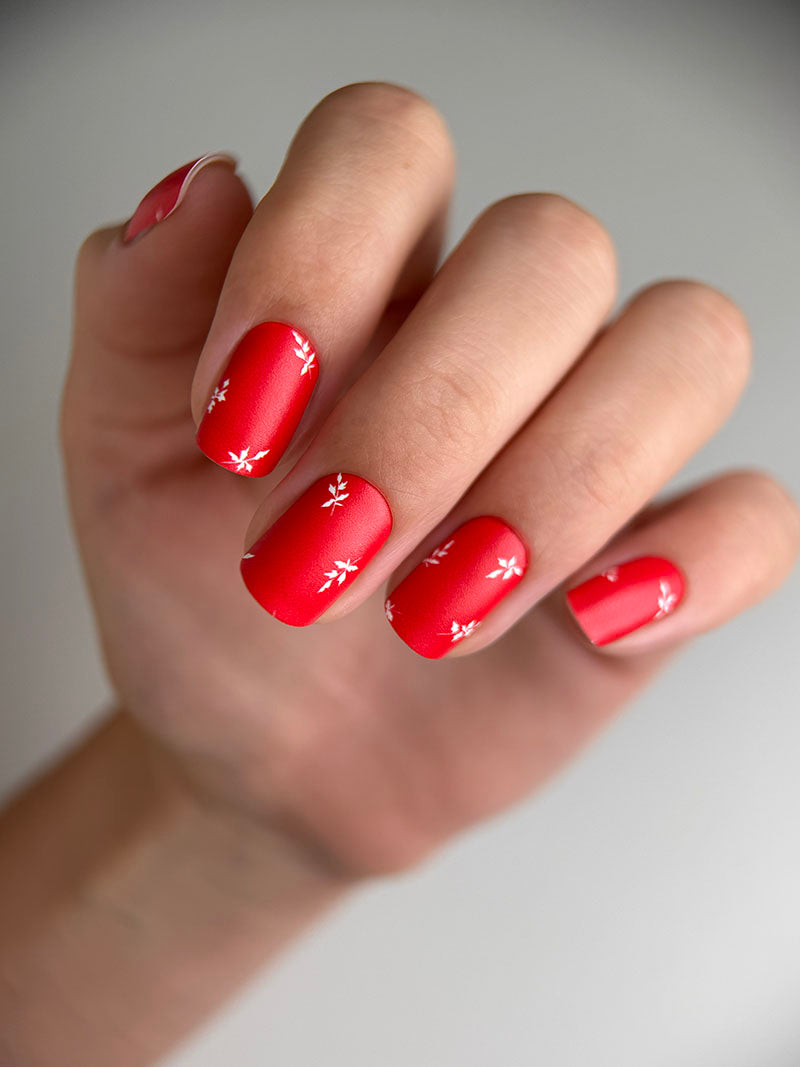 Manicure White twigs. Nail wraps WM-332