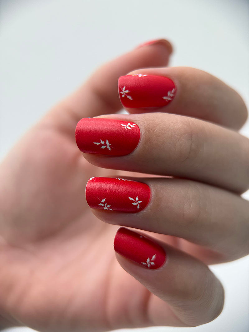 Manicure White twigs. Nail wraps WM-332