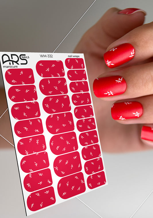 Manicure White twigs. Nail wraps WM-332