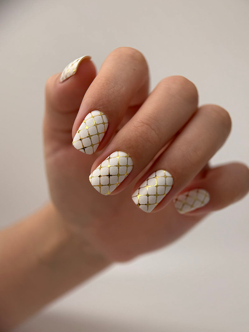 Manicure Ornament mesh. Gold Foil. Nail wraps WM-339