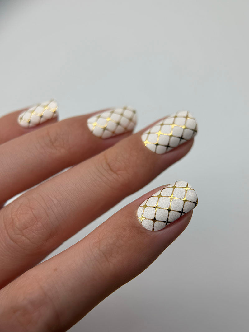 Manicure Ornament mesh. Gold Foil. Nail wraps WM-339