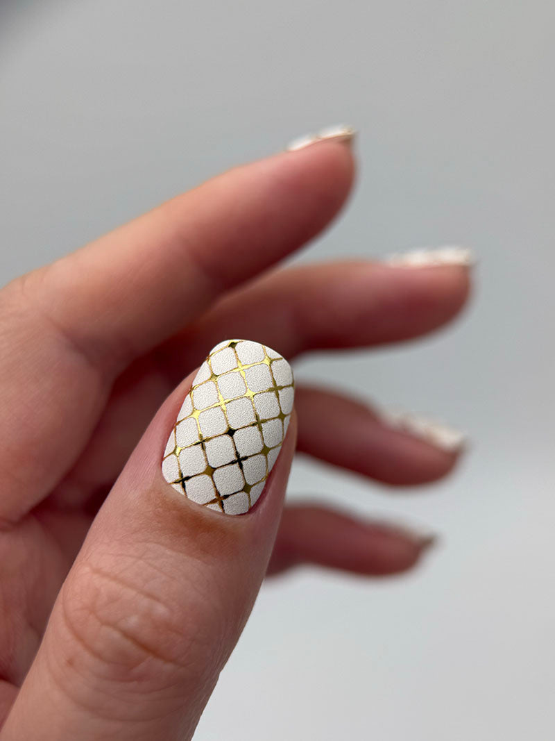 Manicure Ornament mesh. Gold Foil. Nail wraps WM-339