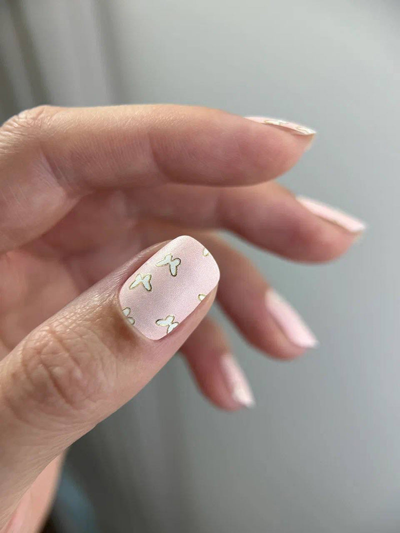 Manicure Butterflies. Gold Foil. Nail wraps WM-358