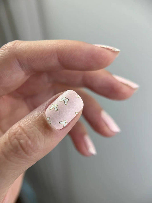 Manicure Butterflies. Gold Foil. Nail wraps WM-358