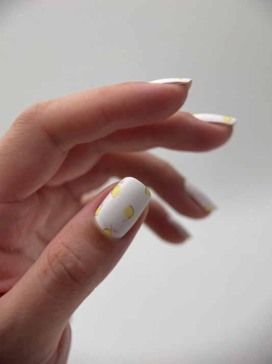 Manicure Lemons. Gold Foil. Nail wraps WM-370