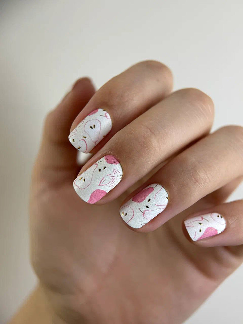 Manicure Pears. Gold Foil. Nail wraps WM-375