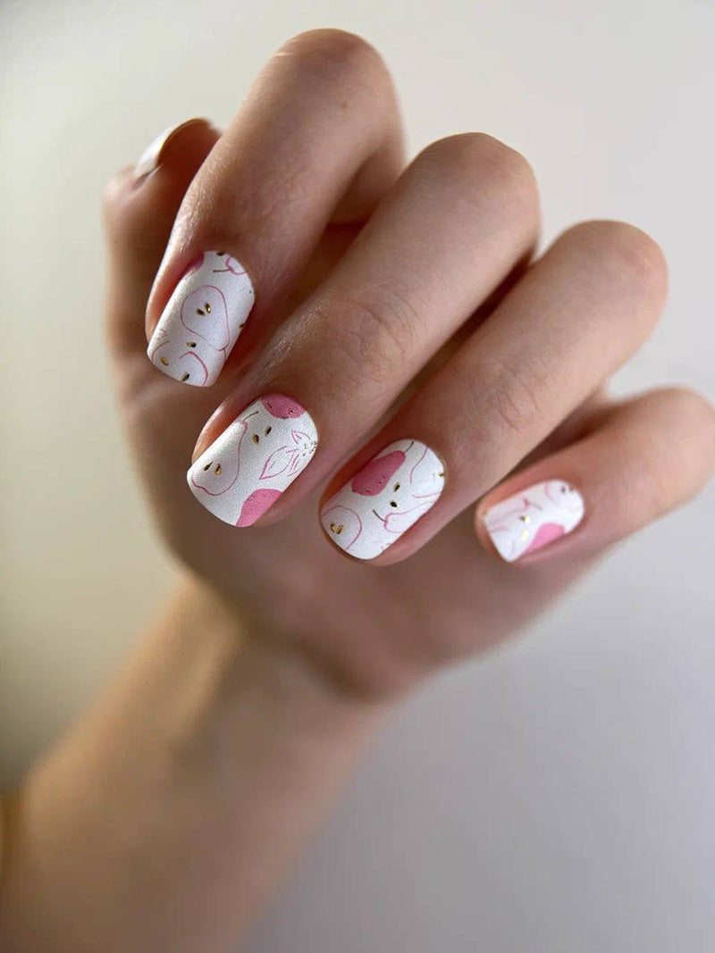 Manicure Pears. Gold Foil. Nail wraps WM-375