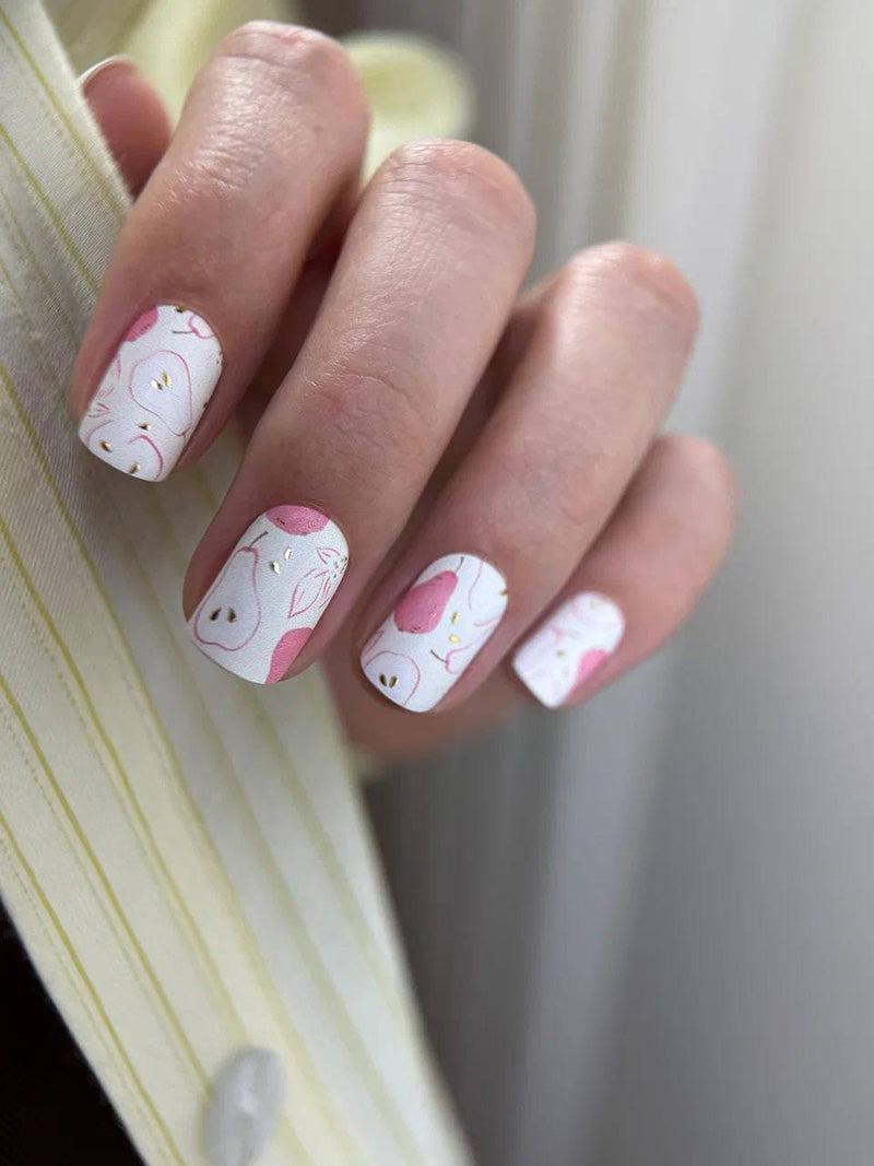 Manicure Pears. Gold Foil. Nail wraps WM-375