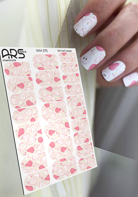 Manicure Pears. Gold Foil. Nail wraps WM-375