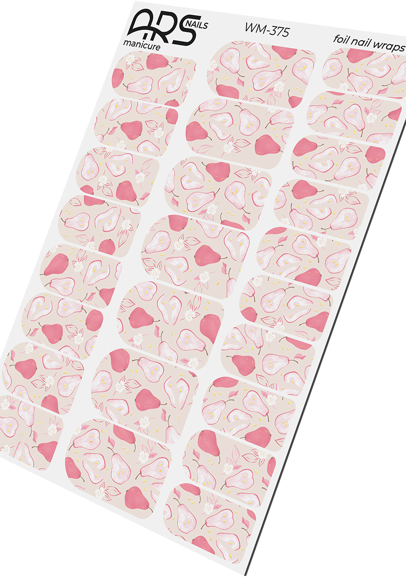 Manicure Pears. Gold Foil. Nail wraps WM-375