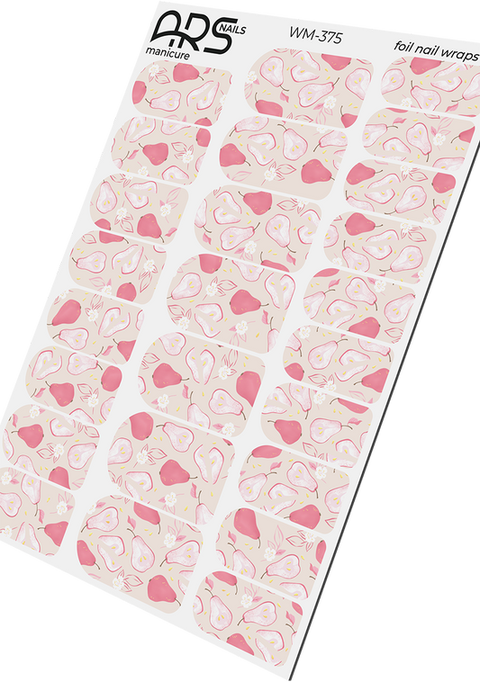Manicure Pears. Gold Foil. Nail wraps WM-375