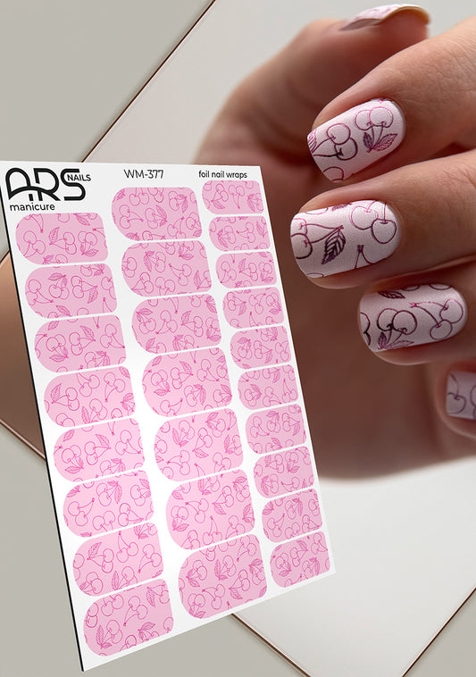 Manicure Cherry. Colored Foil. Nail wraps WM-377