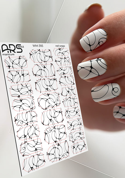 Manicure Thin lines. Nail wraps WM-393