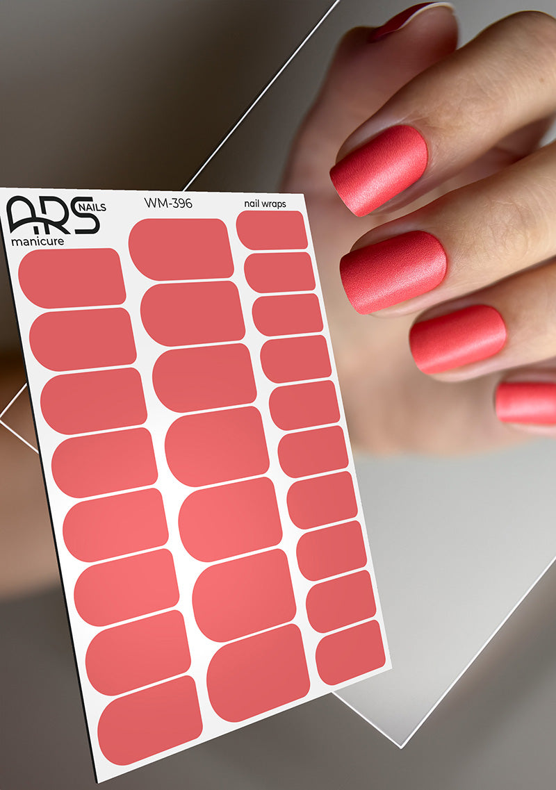 Manicure Coral. Nail wraps WM-396