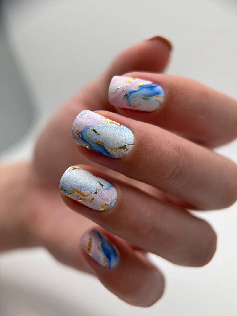 Manicure Strokes. Gold Foil. Nail wraps WM-469