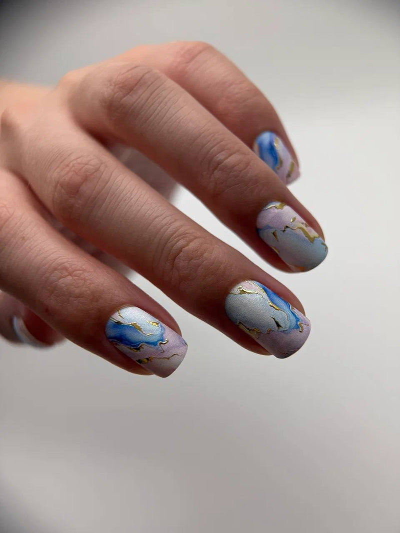 Manicure Strokes. Gold Foil. Nail wraps WM-469