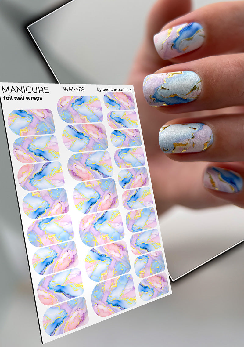 Manicure Strokes. Gold Foil. Nail wraps WM-469