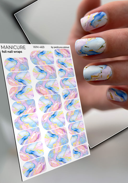 Manicure Strokes. Gold Foil. Nail wraps WM-469