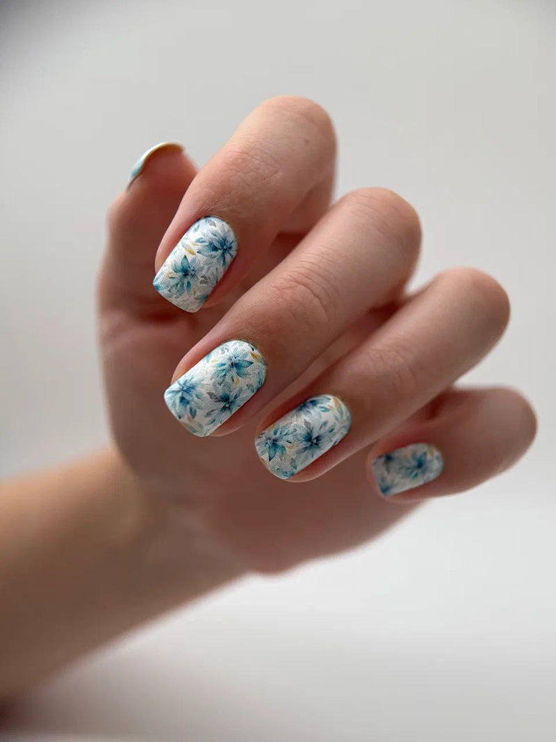 Manicure Flowers. Blue. Nail wraps WM-472