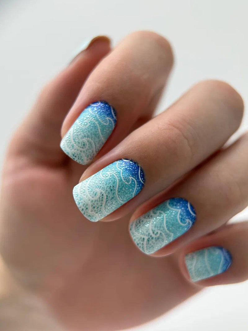 Manicure Waves. Colored Foil. Nail wraps WM-475