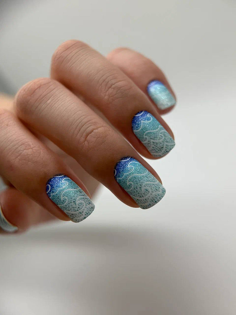 Manicure Waves. Colored Foil. Nail wraps WM-475