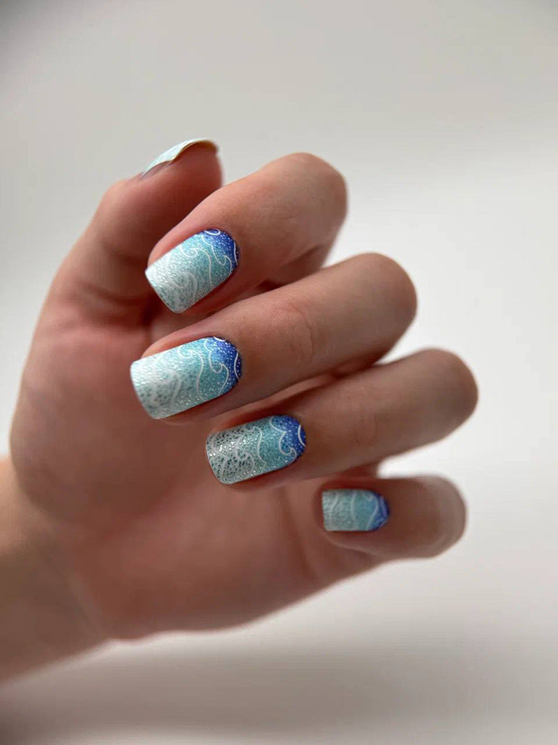 Manicure Waves. Colored Foil. Nail wraps WM-475