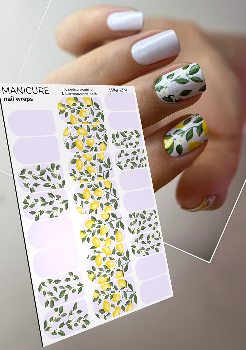 Manicure Lemons. Nail wraps WM-479
