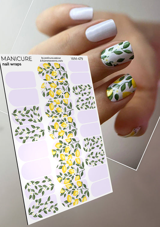 Manicure Lemons. Nail wraps WM-479