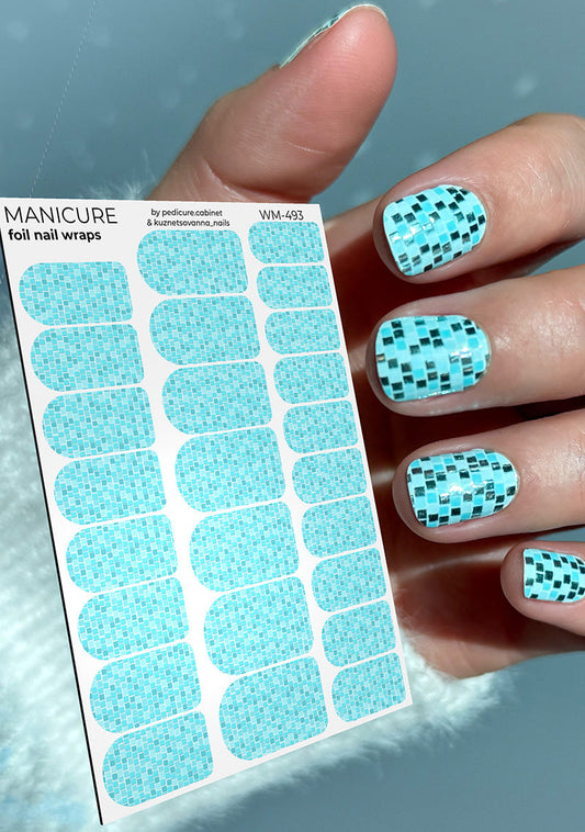 Manicure Disco Ball. Tiffany. Colored Foil. Nail wraps WM-493