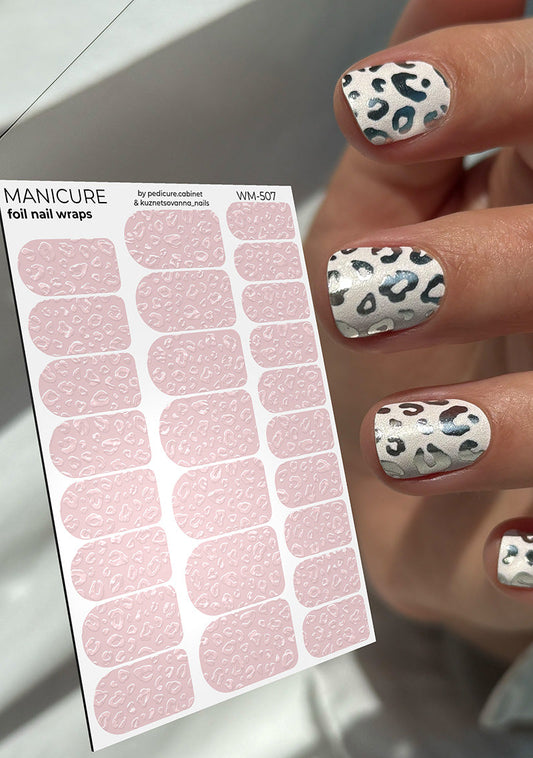 Manicure Leo. Beige. Colored Foil. Nail wraps WM-507