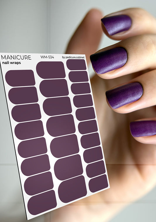 Manicure Plum. Nail wraps WM-534