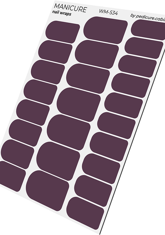Manicure Plum. Nail wraps WM-534