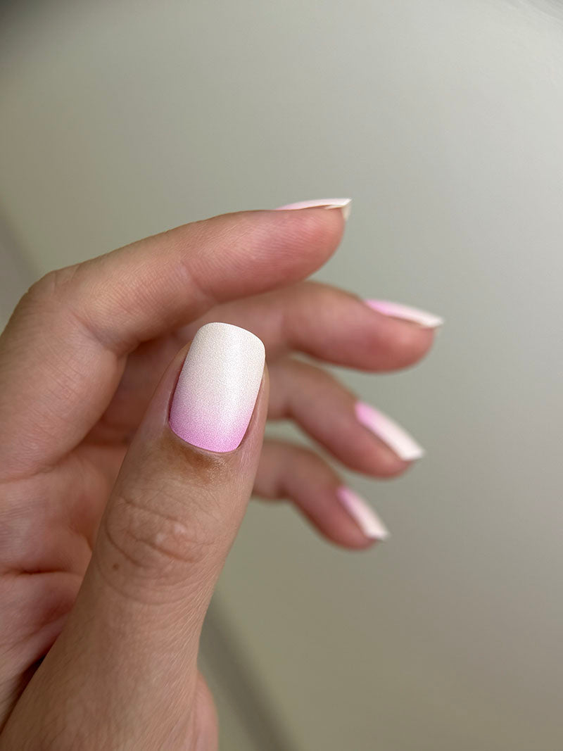 Manicure Gradient. Pink and Beige. Nail wraps WM-545
