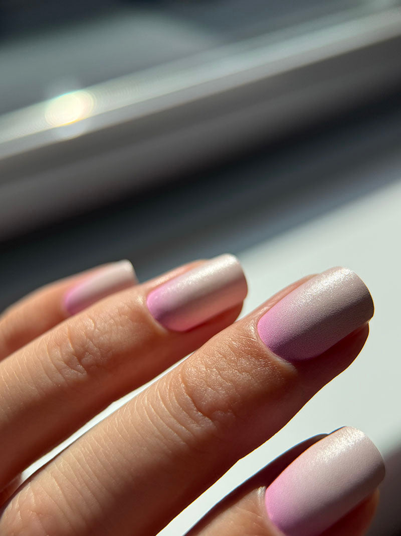 Manicure Gradient. Pink and Beige. Nail wraps WM-545