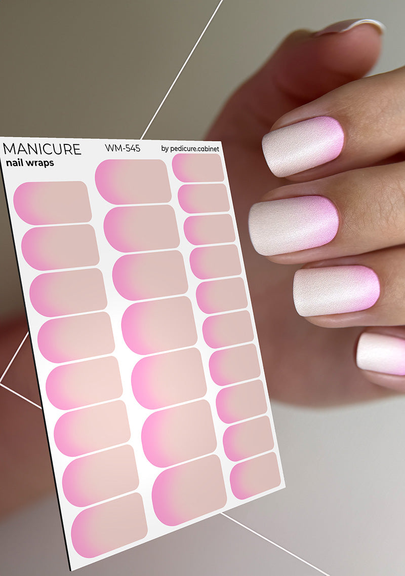 Manicure Gradient. Pink and Beige. Nail wraps WM-545