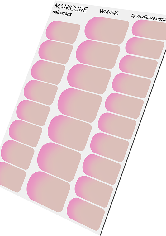 Manicure Gradient. Pink and Beige. Nail wraps WM-545