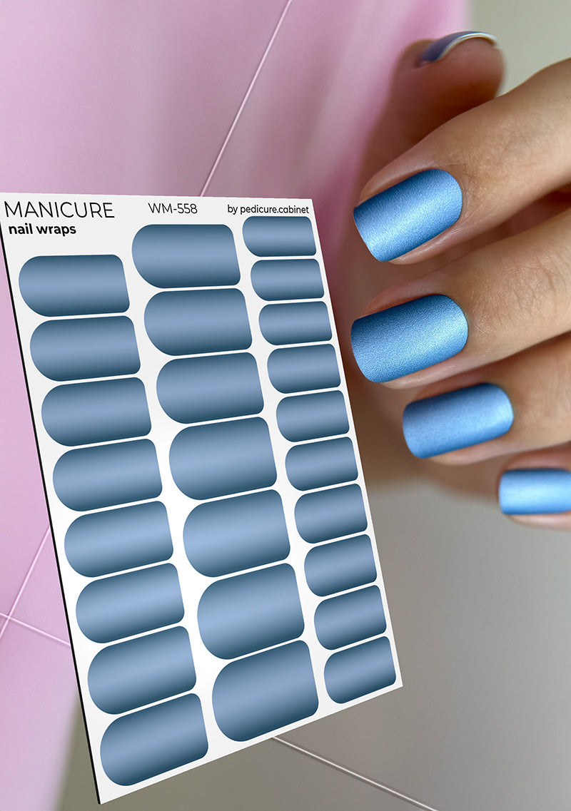 Manicure Gradient. Blue. Nail wraps WM-558