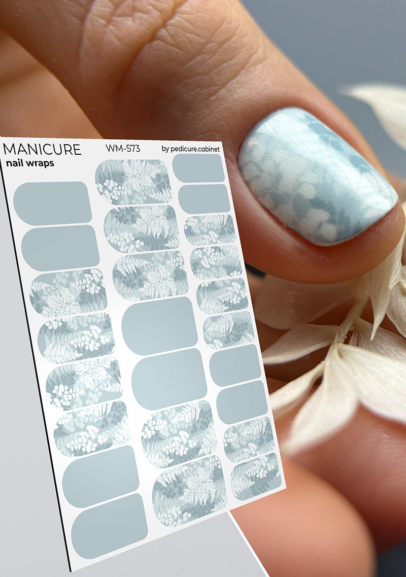 Manicure Twigs. Blue. Nail wraps WM-573