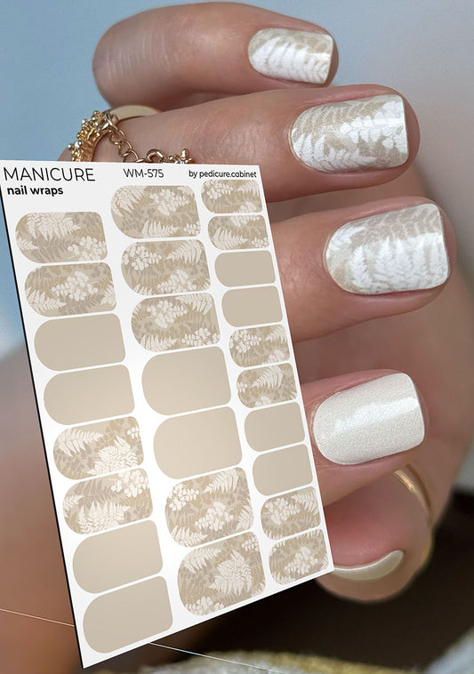 Manicure Twigs. Beige. Nail wraps WM-575