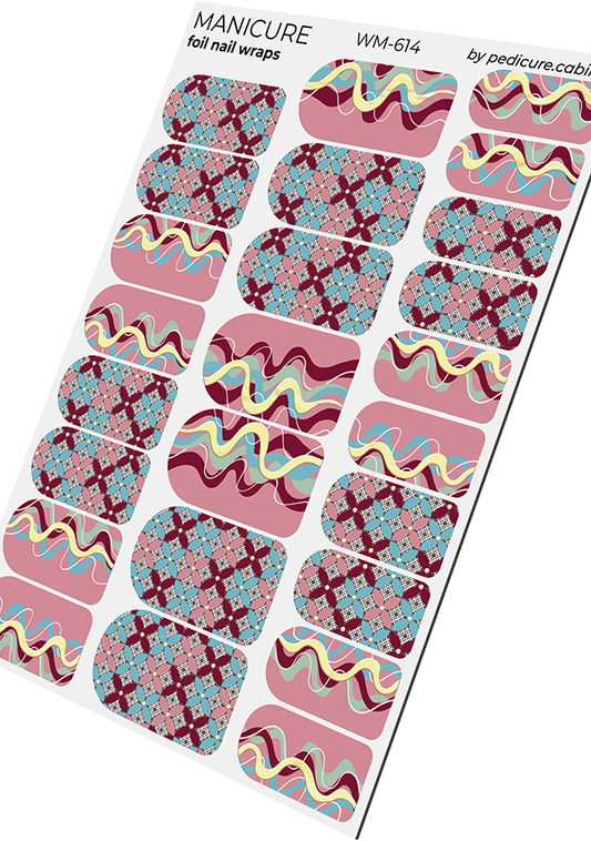 Manicure Waves. Colored Foil (Bronze). Nail wraps WM-614