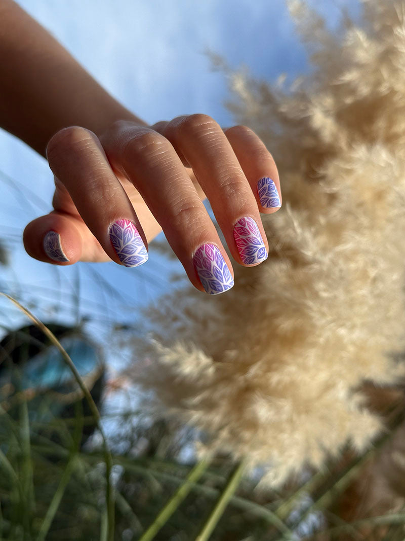 Manicure Leaves. Gradient. Nail wrap WM-617
