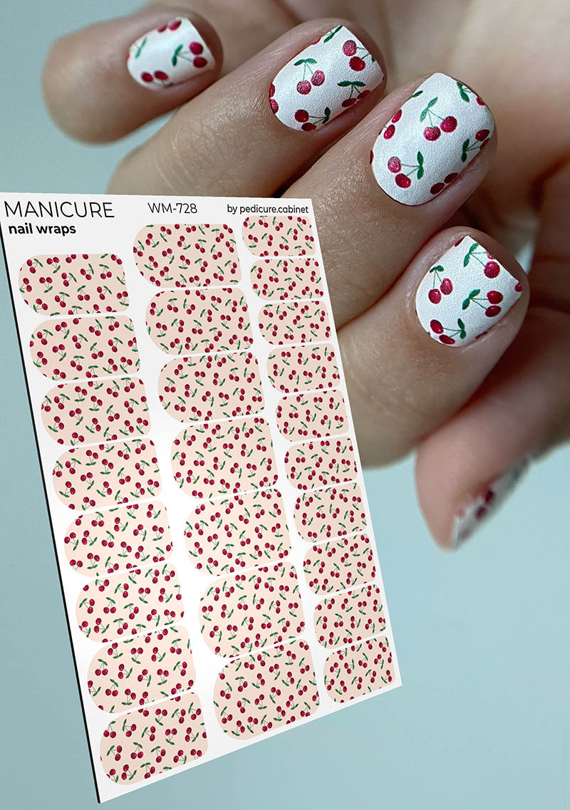 Manicure Cherry. Nail wrap WM-728