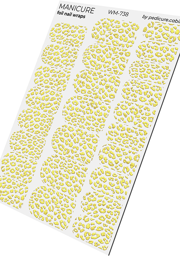 Manicure Leo. White Background. Gold Foil. Nail wrap WM-738