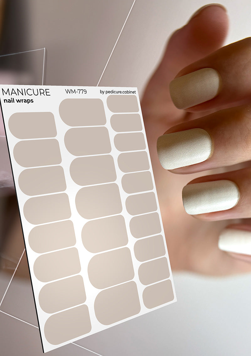 Manicure Beige. Nail wrap WM-779