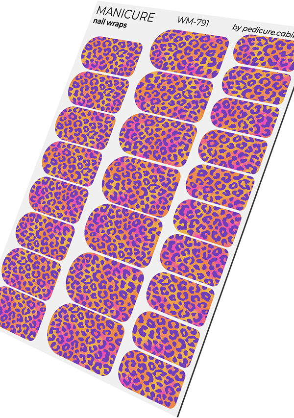 Manicure Leo. Purple spots. Nail wrap WM-791